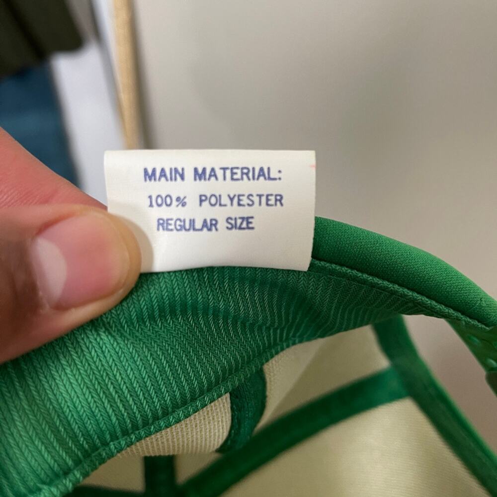 Baseball Cap Two Tone Snap Back Polyester Green W… - image 5